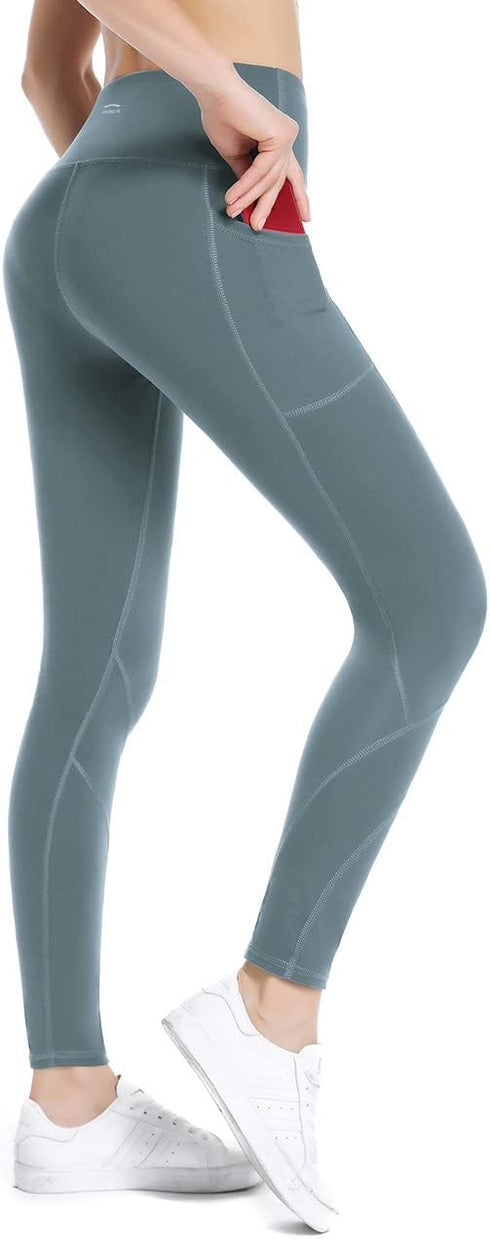 High Waisted Tummy Control Leggings-Yoga-Pants with Pockets Leggings for Women Workout Squat Proof Tights